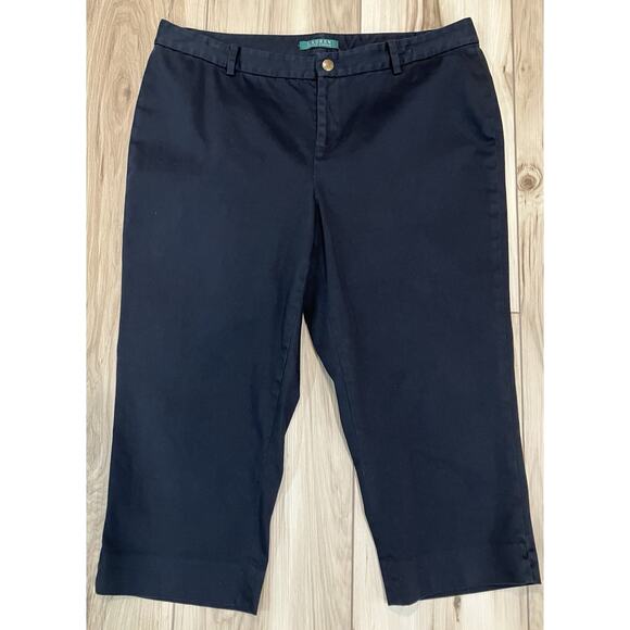 Lauren Ralph Lauren Cropped Pants Black Size 14w - Picture 1 of 9
